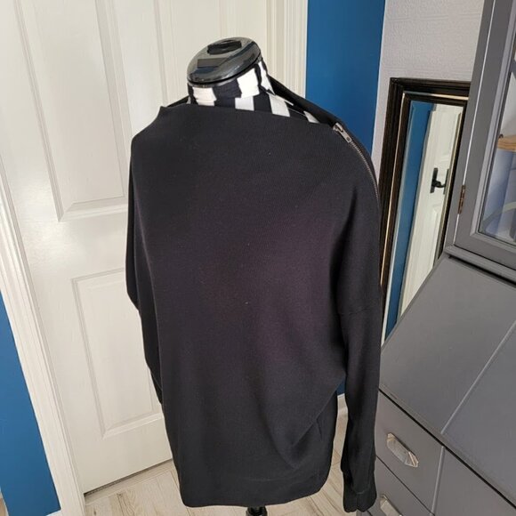 HAYDEN LA Ribbed Side-Zip Knit Top in BLACK - Size Large - Picture 3 of 15